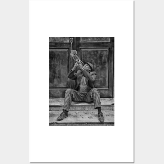 Trumpeter in the old town of Havana in Cuba Wall Art by Offiinhoki